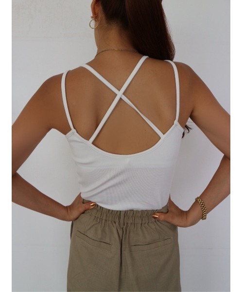 TRUNC(トランクエイティーエイト)の「Rib Back Cross Camisole(キャミソール・レディース・チャコールグレー/ブラック/アイボリー・FREE)」の16枚目の写真