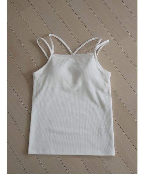 TRUNC(トランクエイティーエイト)の「Rib Back Cross Camisole(キャミソール・レディース・チャコールグレー/ブラック/アイボリー・FREE)」の14枚目の写真