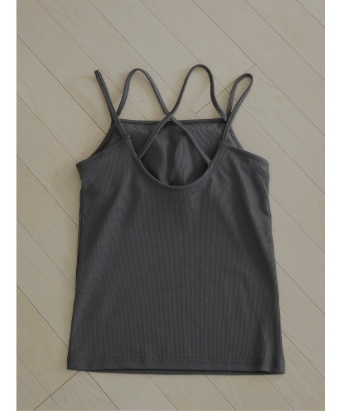 TRUNC(トランクエイティーエイト)の「Rib Back Cross Camisole(キャミソール・レディース・チャコールグレー/ブラック/アイボリー・FREE)」の6枚目の写真