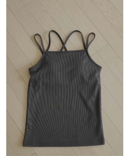 TRUNC(トランクエイティーエイト)の「Rib Back Cross Camisole(キャミソール・レディース・チャコールグレー/ブラック/アイボリー・FREE)」の8枚目の写真