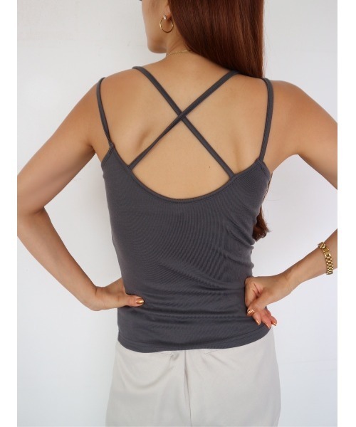TRUNC(トランクエイティーエイト)の「Rib Back Cross Camisole(キャミソール・レディース・チャコールグレー/ブラック/アイボリー・FREE)」の21枚目の写真