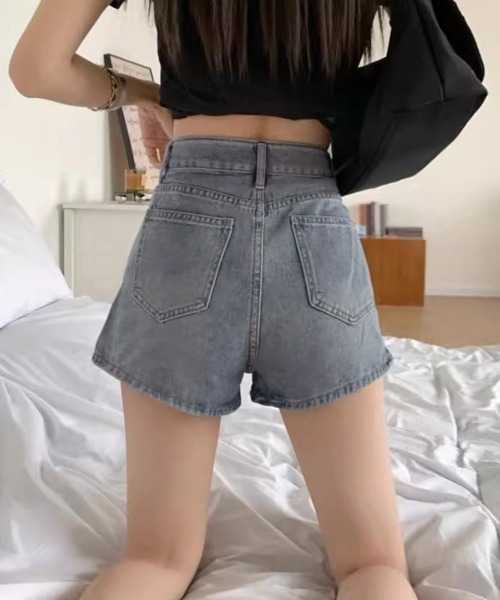 Miniministore（ミニミニストア）の「デニムスカパン キュロットスカート韓国風（デニムスカート・レディース・チャコールグレー/サックスブルー・S/M/L/XL）」の14枚目の写真