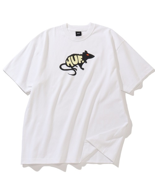 HUF(ハフ)の「【HUF/ハフ】MANS BEST FRIEND S/S TEE / マンズ ベストフレンド ショートスリーブTシャツ(Tシャツ/カットソー・メンズ・ホワイト/ブラック・S/M/L/XL)」の1枚目の写真