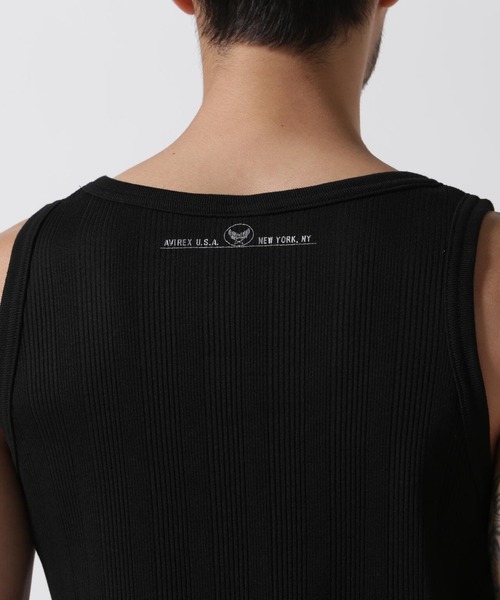 AVIREX（アヴィレックス）の「RANDOM RIB TANK TOP / ランダムリブ タンクトップ / AVIREX / アヴィレックス（タンクトップ・メンズ・ブラック/ホワイト/オリーブ系・XL/M/L）」の10枚目の写真