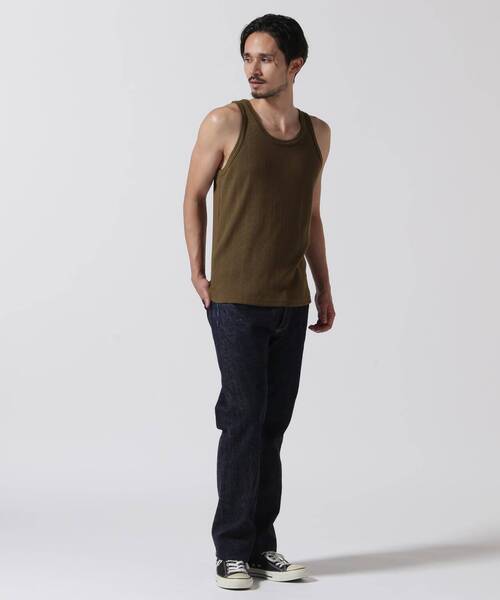AVIREX（アヴィレックス）の「RANDOM RIB TANK TOP / ランダムリブ タンクトップ / AVIREX / アヴィレックス（タンクトップ・メンズ・ブラック/ホワイト/オリーブ系・XL/M/L）」の18枚目の写真