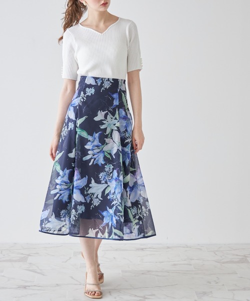 tocco closet(トッコ クローゼット)の「パール付きタックスリーブリブニットプルオーバー(ニット/セーター・レディース・ピンク系その他/ブラック/オフホワイト・M)」の5枚目の写真