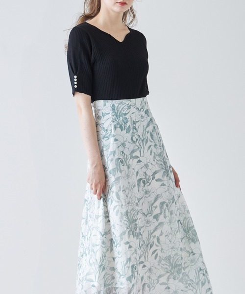 tocco closet(トッコ クローゼット)の「パール付きタックスリーブリブニットプルオーバー(ニット/セーター・レディース・ピンク系その他/ブラック/オフホワイト・M)」の9枚目の写真