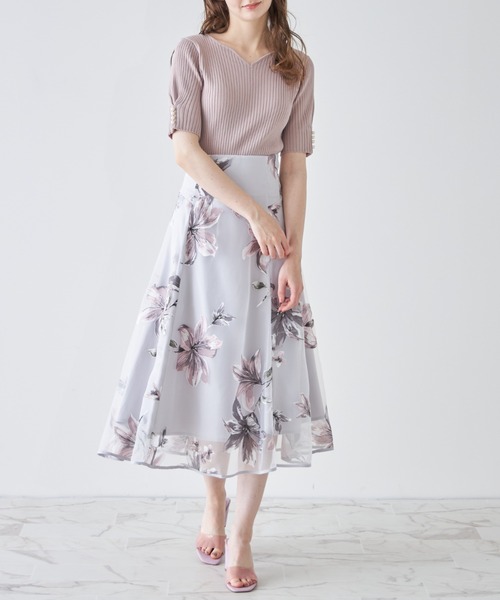 tocco closet(トッコ クローゼット)の「パール付きタックスリーブリブニットプルオーバー(ニット/セーター・レディース・ピンク系その他/ブラック/オフホワイト・M)」の15枚目の写真