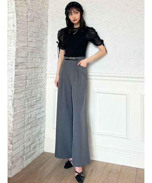 RESEXXY(リゼクシー)の「ウエストオープンワイドパンツ(その他パンツ・レディース・ブラウン/アイボリー/チャコールグレー・FREE)」の12枚目の写真