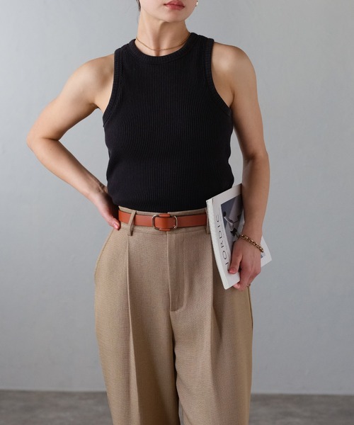 PUBLIC TOKYO ノンホールレザーベルト PUBLIC TOKYO（パブリックトウキョウ）の「レザーノンホール