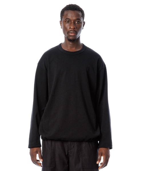 Sandinista(サンディニスタ)の「Elastic L-S Tee / ゴム紐入り長袖Tシャツ(Tシャツ/カットソー・メンズ・ベージュ系その他/ナチュラル/ブラック/チャコール・SMALL/LARGE/MEDIUM)」の2枚目の写真