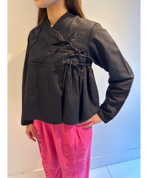 sara mallika（サラ マリカ）の「C.LINEN RABARI LONG SLEEVE JACKET