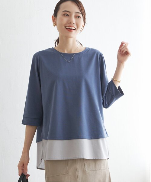 ikka(イッカ)の「【親子コーデ】裾レイヤードプルオーバー(Tシャツ/カットソー・レディース・ブラック/ブラウン/ライトグレー/ブルー・M/S/L)」の21枚目の写真