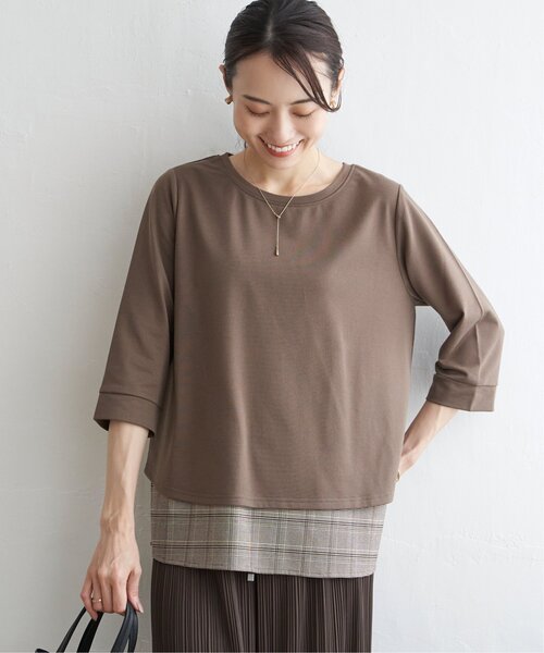 ikka(イッカ)の「【親子コーデ】裾レイヤードプルオーバー(Tシャツ/カットソー・レディース・ブラック/ブラウン/ライトグレー/ブルー・M/S/L)」の18枚目の写真