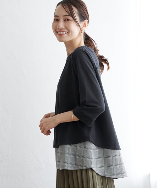 ikka(イッカ)の「【親子コーデ】裾レイヤードプルオーバー(Tシャツ/カットソー・レディース・ブラック/ブラウン/ライトグレー/ブルー・M/S/L)」の15枚目の写真