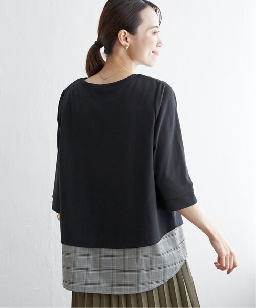 ikka(イッカ)の「【親子コーデ】裾レイヤードプルオーバー(Tシャツ/カットソー・レディース・ブラック/ブラウン/ライトグレー/ブルー・M/S/L)」の14枚目の写真