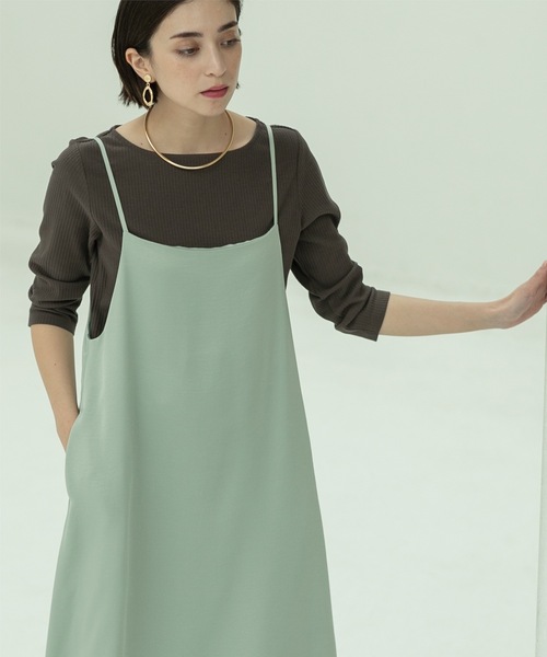 OPAQUE.CLIP（オペークドットクリップ）の「◆ボートネック7分袖カットソー【洗濯機洗い可】（Tシャツ/カットソー・レディース・ブラック/ブラウン系その他/ブラウン系3/ホワイト・36/38/40/42）」の3枚目の写真