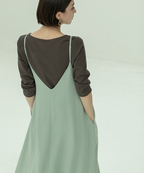 OPAQUE.CLIP（オペークドットクリップ）の「◆ボートネック7分袖カットソー【洗濯機洗い可】（Tシャツ/カットソー・レディース・ブラック/ブラウン系その他/ブラウン系3/ホワイト・36/38/40/42）」の20枚目の写真