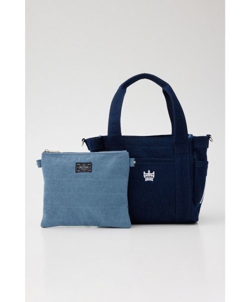 RODEO CROWNS WIDE BOWL(ロデオクラウンズワイドボウル)の「MULTI POCKET CANVAS TOTE(トートバッグ・レディース・アイボリー/ブルー/ブラック・FREE)」の16枚目の写真