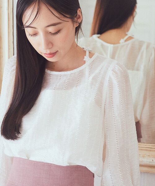 earth music&ecology(アースミュージックアンドエコロジー)の「フラワーモチーフキャミ(キャミソール・レディース・ライトグレー/ピンク/アイボリー/ブラック・S/M)」の17枚目の写真