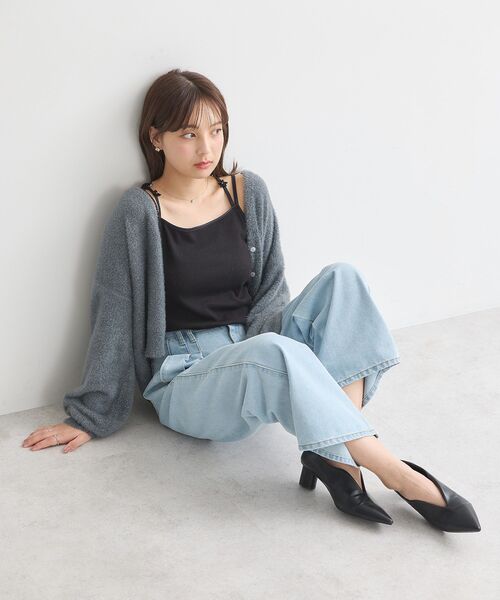 earth music&ecology(アースミュージックアンドエコロジー)の「フラワーモチーフキャミ(キャミソール・レディース・ライトグレー/ピンク/アイボリー/ブラック・S/M)」の12枚目の写真