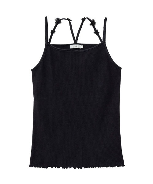 earth music&ecology(アースミュージックアンドエコロジー)の「フラワーモチーフキャミ(キャミソール・レディース・ライトグレー/ピンク/アイボリー/ブラック・S/M)」の3枚目の写真