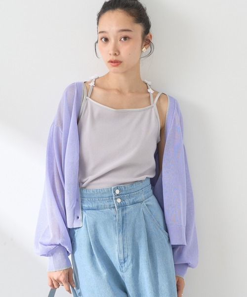 earth music&ecology(アースミュージックアンドエコロジー)の「フラワーモチーフキャミ(キャミソール・レディース・ライトグレー/ピンク/アイボリー/ブラック・S/M)」の5枚目の写真