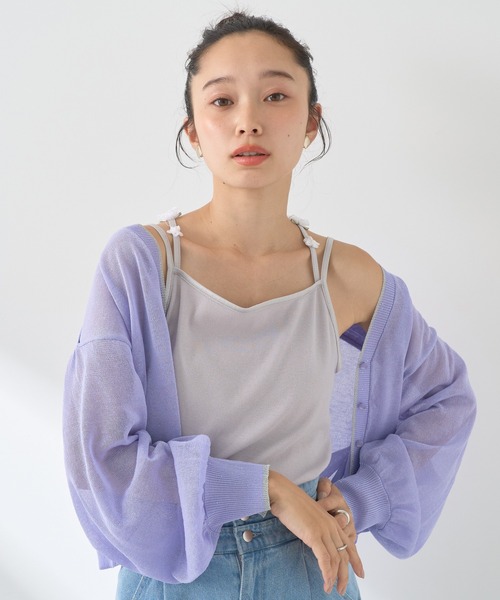 earth music&ecology(アースミュージックアンドエコロジー)の「フラワーモチーフキャミ(キャミソール・レディース・ライトグレー/ピンク/アイボリー/ブラック・S/M)」の6枚目の写真