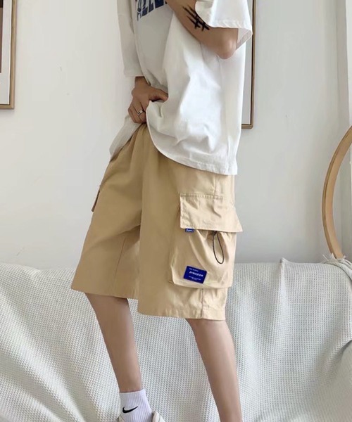 NOWLE(ノウル)の「【NOWLE】ワンポイント ミリタリー ショート カーゴパンツ(カーゴパンツ・メンズ・ベージュ/カーキ/ブラック・FREE)」の2枚目の写真
