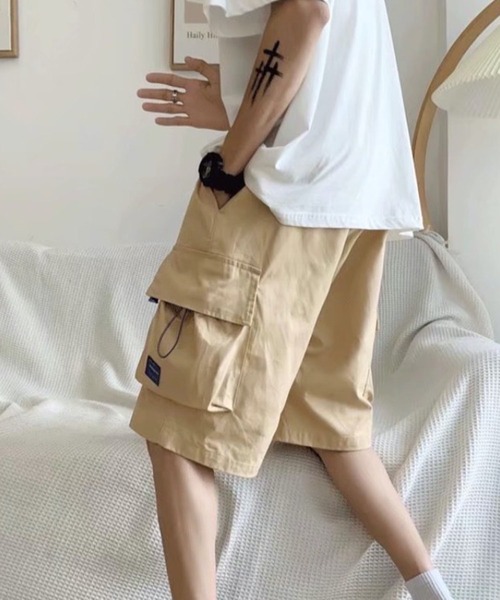 NOWLE(ノウル)の「【NOWLE】ワンポイント ミリタリー ショート カーゴパンツ(カーゴパンツ・メンズ・ベージュ/カーキ/ブラック・FREE)」の14枚目の写真