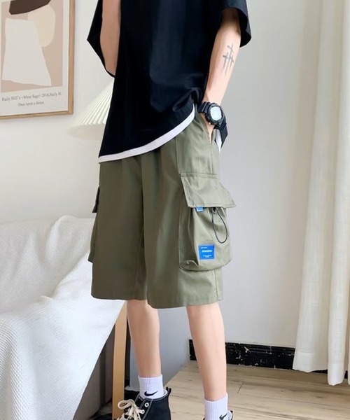 NOWLE(ノウル)の「【NOWLE】ワンポイント ミリタリー ショート カーゴパンツ(カーゴパンツ・メンズ・ベージュ/カーキ/ブラック・FREE)」の5枚目の写真