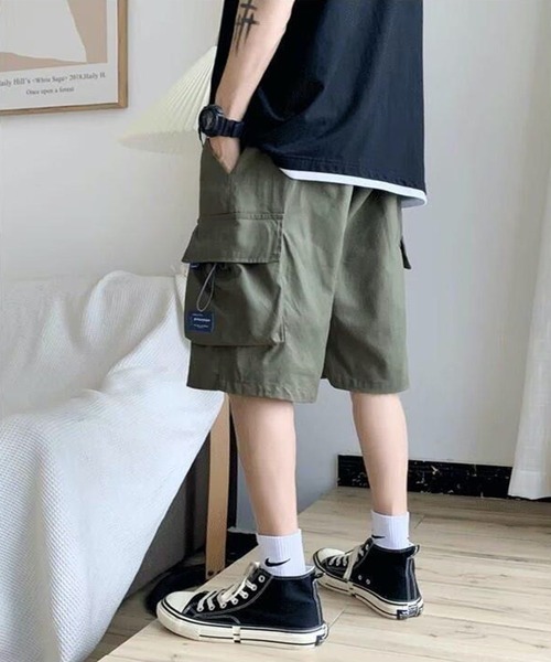NOWLE(ノウル)の「【NOWLE】ワンポイント ミリタリー ショート カーゴパンツ(カーゴパンツ・メンズ・ベージュ/カーキ/ブラック・FREE)」の6枚目の写真