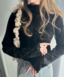classicalelf | 主役も引き立て役もこなす万能アイテム。前後2wayシアーハイネックメローベロアトップス(Tシャツ/カットソー)