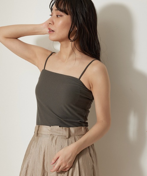 NERGY(ナージー)の「カシミアシルクカップ付きキャミソール(キャミソール・レディース・オレンジ/チャコールグレー/オフホワイト/ブラック・FREE)」の19枚目の写真