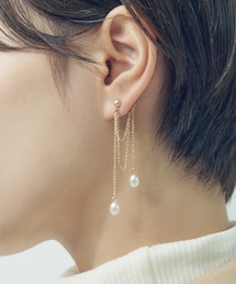 ハング チェーン パール ピアス