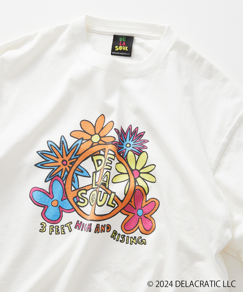 JOURNAL STANDARD relume（ジャーナルスタンダード　レリューム）の「De La Soul / デ・ラ・ソウル 別注 プリントTシャツ（Tシャツ/カットソー・メンズ・ブルー系その他/ホワイト系その他/ホワイト×ホワイト/ブラック/ホワイト・MEDIUM/LARGE）」の3枚目の写真