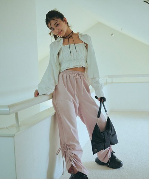 LOVETOXIC（ラブトキシック）の「ビスチェ付長袖シャツ（Tシャツ/カットソー・キッズ・オフホワイト/ブルー/ブラック・S/M/L）」の5枚目の写真