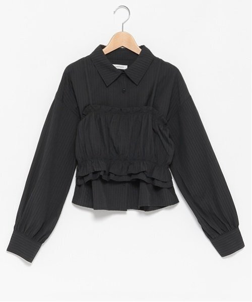 LOVETOXIC（ラブトキシック）の「ビスチェ付長袖シャツ（Tシャツ/カットソー・キッズ・オフホワイト/ブルー/ブラック・S/M/L）」の18枚目の写真