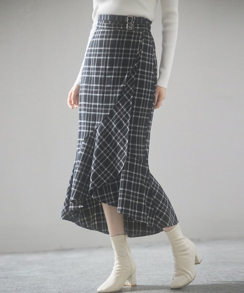 新品 CARVEN Jupe Drap Leger チェック柄スカート SK4_7cee07aa-25cd-403a-a81d-