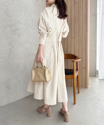 one after another NICE CLAUP | 【WEB限定商品】マイナス5キロ見え/バックレースアップシャツワンピース(シャツワンピース)
