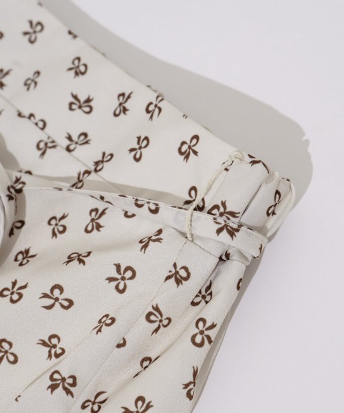 flower(フラワー)の「スウィンギングリボンスカート(スカート・レディース・アイボリー/ブラウン・FREE)」の12枚目の写真