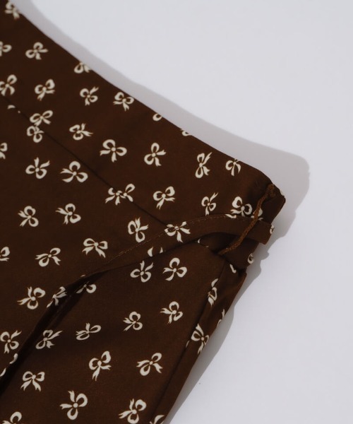 flower(フラワー)の「スウィンギングリボンスカート(スカート・レディース・アイボリー/ブラウン・FREE)」の8枚目の写真