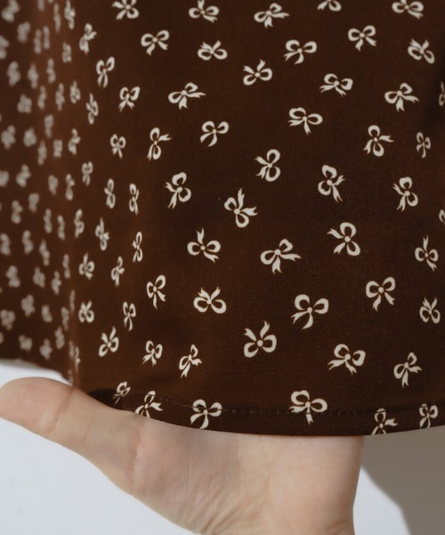 flower(フラワー)の「スウィンギングリボンスカート(スカート・レディース・アイボリー/ブラウン・FREE)」の11枚目の写真