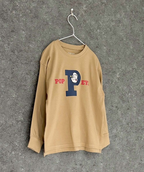 POPEYE(ポパイ)の「POPEYE ポパイ オーバーサイズ 長袖Tシャツ(Tシャツ/カットソー・キッズ・オフホワイト/杢グレー/ダークグリーン/ホワイト系/ブラック/チャコール/ベージュ/ネイビー・110cm/120cm/130cm/140cm/150cm/160cm)」の6枚目の写真