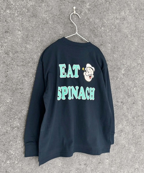 POPEYE(ポパイ)の「POPEYE ポパイ オーバーサイズ 長袖Tシャツ(Tシャツ/カットソー・キッズ・オフホワイト/杢グレー/ダークグリーン/ホワイト系/ブラック/チャコール/ベージュ/ネイビー・110cm/120cm/130cm/140cm/150cm/160cm)」の8枚目の写真