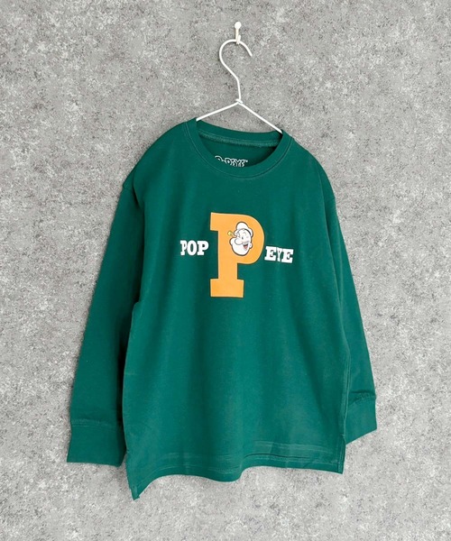 POPEYE(ポパイ)の「POPEYE ポパイ オーバーサイズ 長袖Tシャツ(Tシャツ/カットソー・キッズ・オフホワイト/杢グレー/ダークグリーン/ホワイト系/ブラック/チャコール/ベージュ/ネイビー・110cm/120cm/130cm/140cm/150cm/160cm)」の7枚目の写真