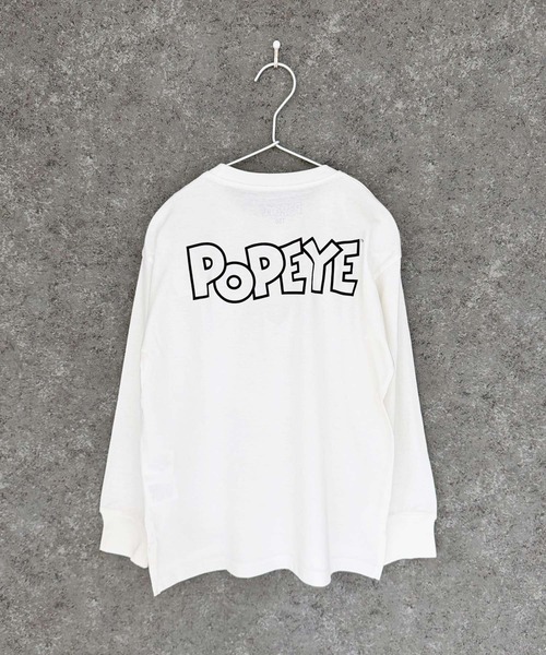 POPEYE(ポパイ)の「POPEYE ポパイ オーバーサイズ 長袖Tシャツ(Tシャツ/カットソー・キッズ・オフホワイト/杢グレー/ダークグリーン/ホワイト系/ブラック/チャコール/ベージュ/ネイビー・110cm/120cm/130cm/140cm/150cm/160cm)」の10枚目の写真