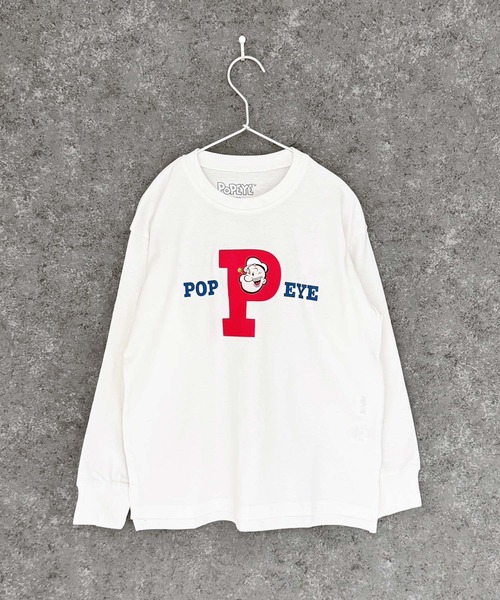 POPEYE(ポパイ)の「POPEYE ポパイ オーバーサイズ 長袖Tシャツ(Tシャツ/カットソー・キッズ・オフホワイト/杢グレー/ダークグリーン/ホワイト系/ブラック/チャコール/ベージュ/ネイビー・110cm/120cm/130cm/140cm/150cm/160cm)」の9枚目の写真
