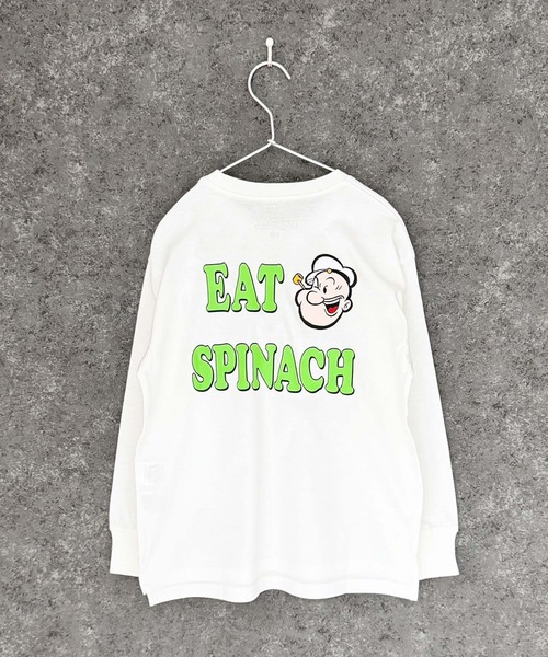 POPEYE(ポパイ)の「POPEYE ポパイ オーバーサイズ 長袖Tシャツ(Tシャツ/カットソー・キッズ・オフホワイト/杢グレー/ダークグリーン/ホワイト系/ブラック/チャコール/ベージュ/ネイビー・110cm/120cm/130cm/140cm/150cm/160cm)」の12枚目の写真