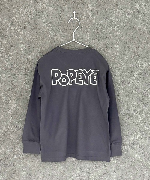 POPEYE(ポパイ)の「POPEYE ポパイ オーバーサイズ 長袖Tシャツ(Tシャツ/カットソー・キッズ・オフホワイト/杢グレー/ダークグリーン/ホワイト系/ブラック/チャコール/ベージュ/ネイビー・110cm/120cm/130cm/140cm/150cm/160cm)」の18枚目の写真